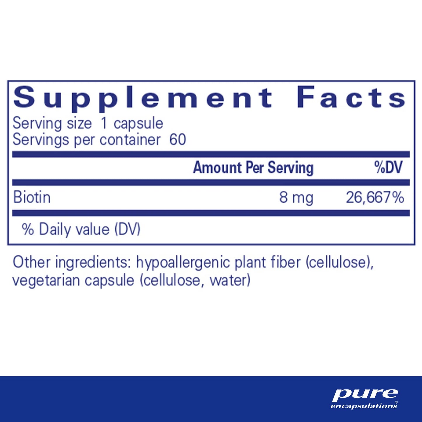 Biotin 8 mg - B Vitamin Supplement
